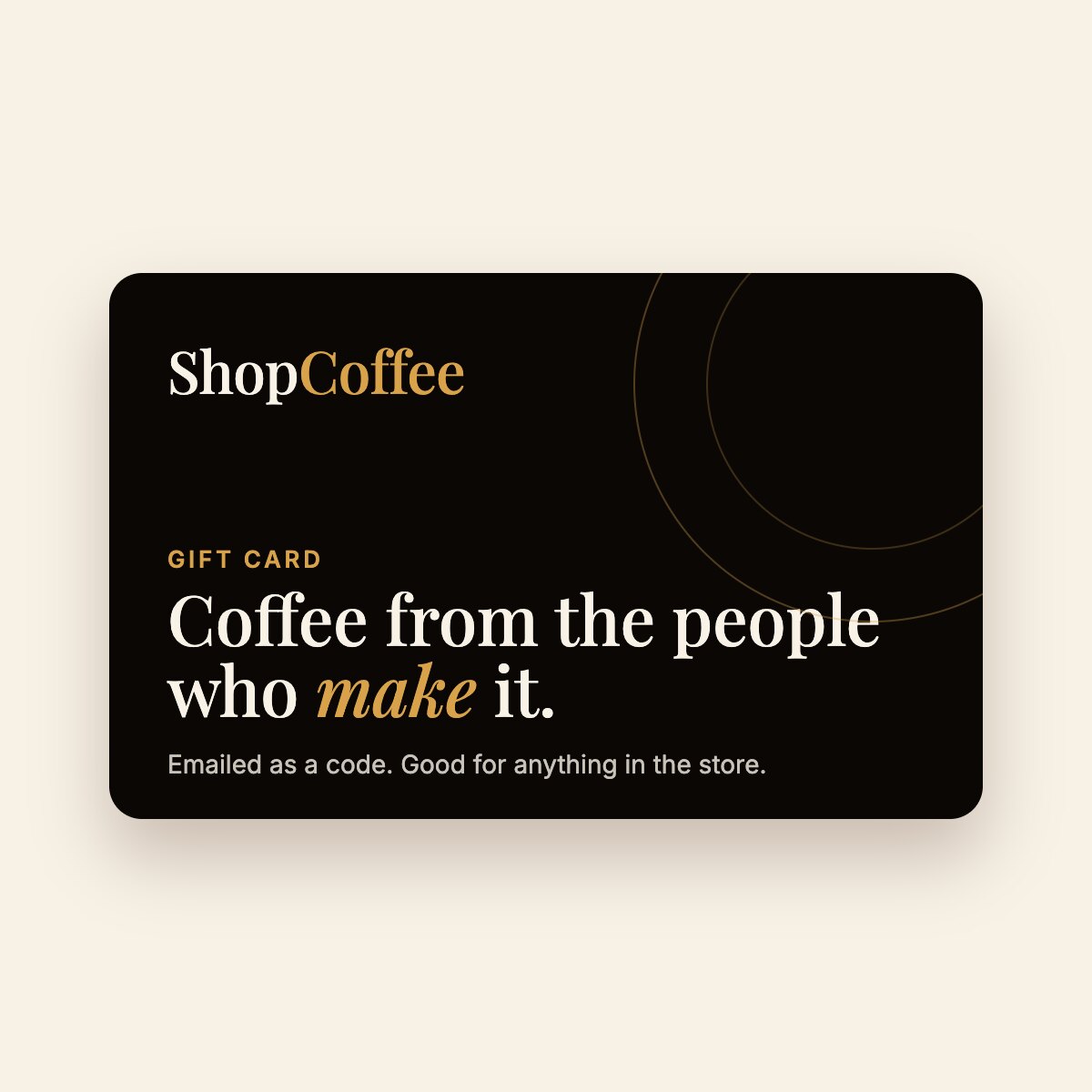 ShopCoffee gift card